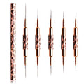 Nail Art Brushes -Double Ended Nail Art Liner Brushes 10 Heads Brush Set - color: Leopard Brown