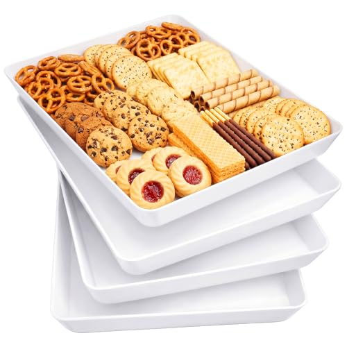 Lifewit 4-Pack 16" x 12" Extra Large Plastic Food Serving Trays for Party - size: Extra Large(16"x12")