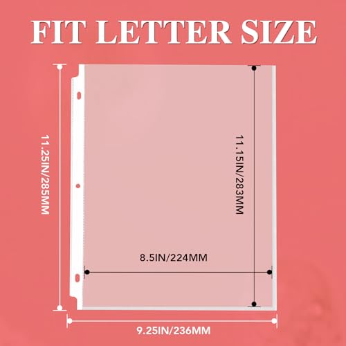 200 Pack Sheet Protectors 8.5 x 11 Clear Page Protectors for 3 Ring Binder - size: 200Pack