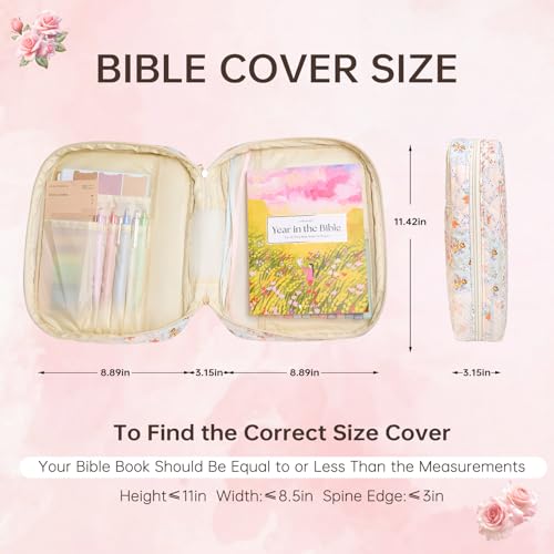 Bible Cover Case for Women Large Bible Cover Bag Quilted Bible Carrying Case for Girls Bible Study Supplies Accessories Christian Gifts for Women (Color Mosaic, Large) - color: Color Mosaic