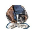 100% Mulberry Silk Scarf - 21" Square Lightweight Neckerchief, Gift Packed - color: Brown-2