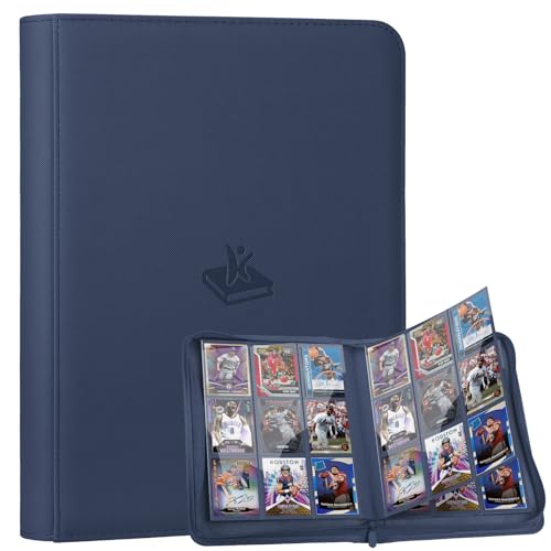 Trading Card Binder 9 Pocket, 360 Pockets Card Collection Binder - color: Navy Blue