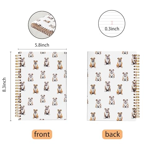 VNWEK English Bulldog Dog Spiral Notebook Journal 5.5x8.3 Inch, English Bulldog Gifts Journal for Women Men, Dog Lovers Mom Dad Gifts Lined Hardcover Spiral Notebook - color: Dog notebook-2