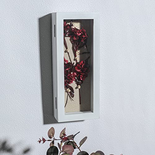 Freezing point Shadow Box Frame 5x12.5 Shadow Boxes Display Case with Linen Back Memorabilia Awards Medals Bouquet Photos Picture Badge Wedding Memory Box for Keepsakes White Small Pin Board White - color: White, size: 5×12.5