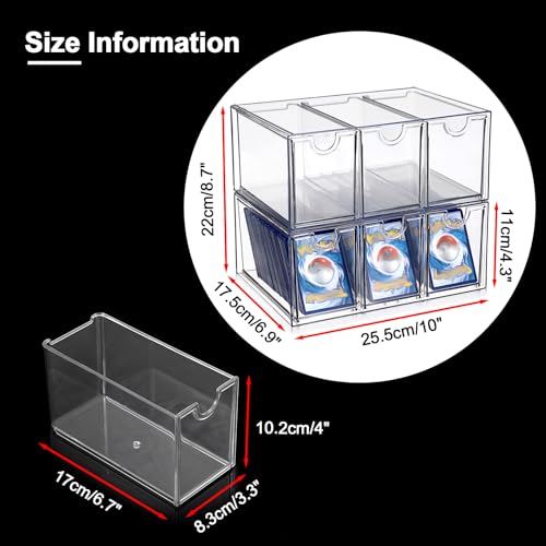 OwnMy Plastic Trading Card Storage Box with 6 Drawers, Card Storage Drawers