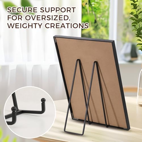 Large Plate Holder Display Stand - 12 inch Super Tall Big Plate Stands for Heavy Duty Display - Metal Picture Frame Stand - Tabletop Easel Stand for Decorative Platter | Plaque | Book - 2 Pack - Black - size: 12 inch (2 pack)
