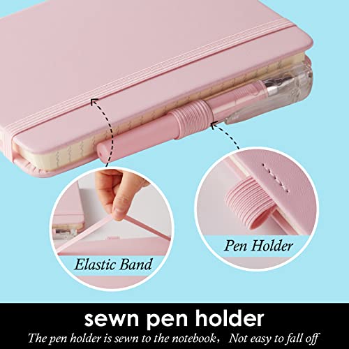 NIRMIRO Small Notebook with Pen, 3 Pack Pocket Size Pink Journal Notebooks Bulk for Women Work Writing Note Taking, Small Lined Notepad for School - color: 3 Pink, size: A6