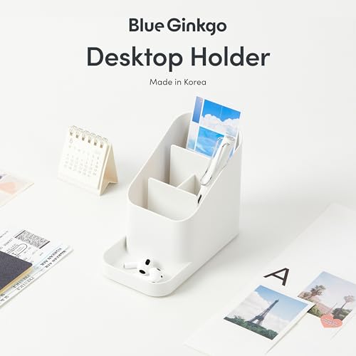 BLUE GINKGO Pen Holder, Desk Organizer, White, Made in Korea - color: White, size: HOLDER