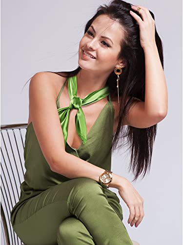 SATINIOR Square Neck Scarf Women - color: Green, size: 23.6 x 23.6 inches