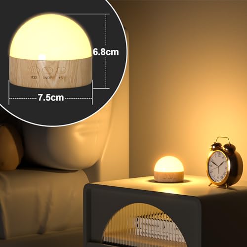 Kintion Portable Night Light, Rechargeable Dimmable 8 Color Lighting (2pcs) - color: Brown 2pcs