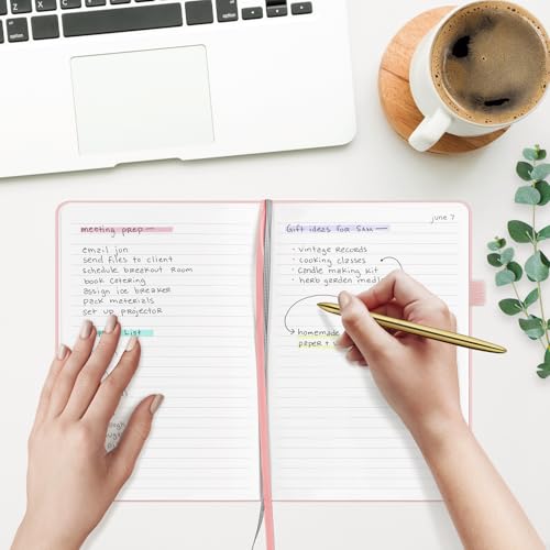 &And Per Se Lined Hardcover Notebook – A5 5.7"x8" College Ruled, 160 Pages, 100gsm Thick Paper – Aesthetic Journal for Women, Gift-Ready Planner, Everyday Writing Notebook (Blush) - color: q.Blush with Pattern, style: Lined with Pattern