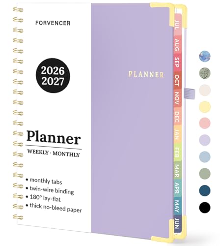 Forvencer Academic Planner 2026-2027, Weekly & Monthly Hardcover Planner A4 - color: Purple, size: 8.5" x 11" (Jul 2026 - Jun 2027)