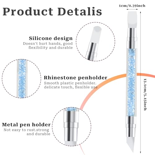 Sliverdew 10 Pcs Nail Art Sculpture Pen Dual Tipped Silicone Nail Tools Nail Art Acrylic Pen Silicone Brushes for Resin Nail Art Tools for Design Nail Foil Carving Drawing Effect Shaping Drawing - color: 10 pcs style B