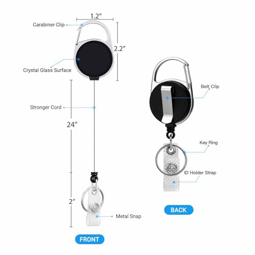 ID Holders for Badges Black Badge Holder with Lanyard Clip for Women Nurse Teacher Student - color: Black