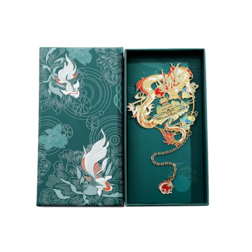 Shan Hai Jing Divine Beasts Bookmark Phoenix Dragon Koi Deer Good Luck Gift - color: Style 2 Gift Boxed