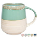 Bosmarlin Extra Large Ceramic Coffee Mug, 23 Oz, Dishwasher and Microwave Safe, Oversized Big Tea Cup, Reactive Glaze (Green) - color: Green