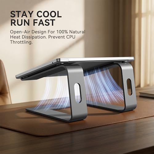SOUNDANCE Laptop Stand, Aluminum Ergonomic Desk Riser, 10-15.6", Grey - color: C-Grey, size: For 10 to 15.6 Inches Laptop