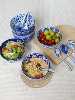 28Oz Ceramic Ramen Noodle Pho Bowl Set with Chopstick&Spoon&Gift box - size: 6in Dense Lined Pattern