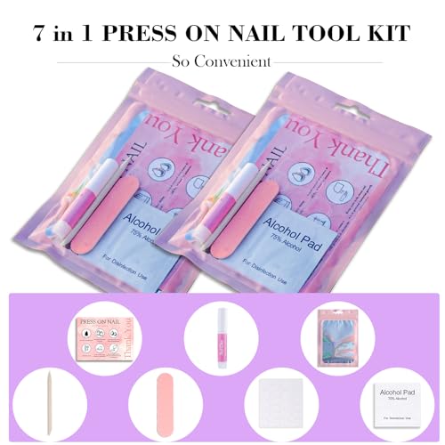 Disposable Nail Supplies Kits(140pcs20set-pink) - size: 140pcs20set-pink