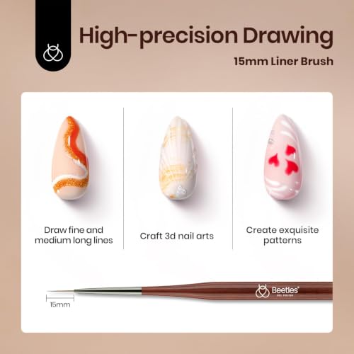 Beetles Gel Polish Nail Art Brushes, 6 Pcs Fingernail Art Design Pens - color: F-Brown-6