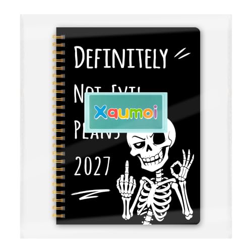 Xqumoi 2027 A5 Planner Funny Swear Skeleton Weekly and Monthly Planner Gift - color: Evil Skeleton 2027, size: A5