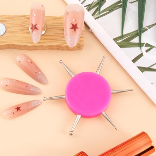 Nail Dotting Tool, 6-in-1 Metal Dotting Tool Nail Art, Pink - color: Pink, 1pcs, 6-in-1