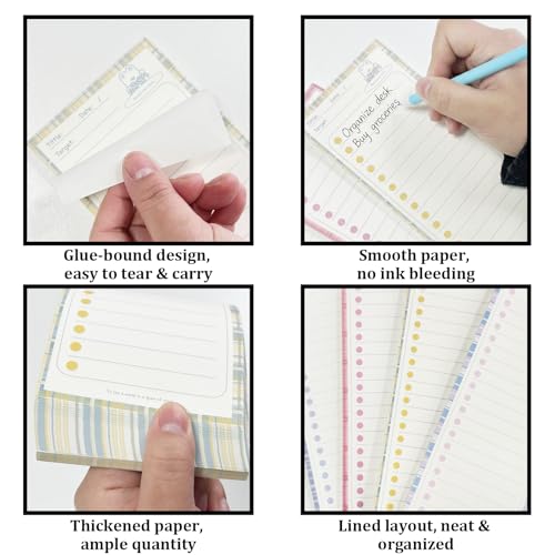 4 Pack Long Narrow Notepad, Bear & Bunny, Lined - color: Bear & Bunny, Lined