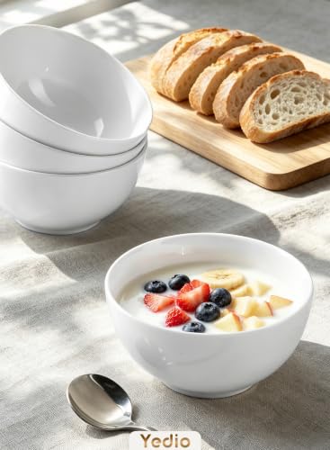 10 OZ White Ceramic Soup Bowls of 6, Small Cereal Bowls for Kitchen - size: 10 OZ(6PCS)