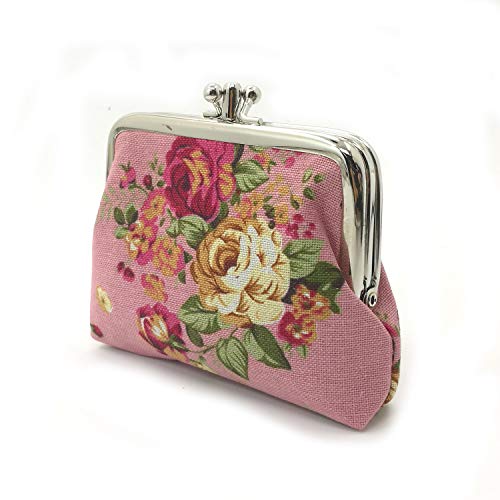 Cute Floral Buckle Coin Purses Vintage Pouch Kiss-lock Change Purse Wallets… - color: 14