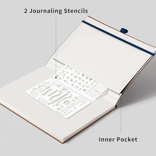 RETTACY Dotted Journal Notebook, 96 Pages, A4 Large Size (8.5'' x 11'') - color: Navy Blue, style: Dotted