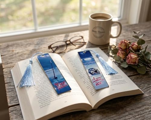 2Pcs Hockey Metal Bookmarks for Sports Romance Readers Book Lover Gift - color: Ice Hockey