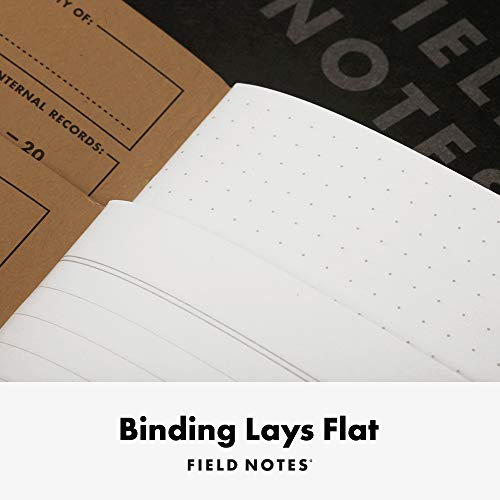 Field Notes 2-Pack Pitch Black Notebooks (4.75" X 7.5"), Dot-graph, 64 Pages | Thin Pocket Sized EDC Notebook With 90 GSM Paper & Paperback Cover | Work Notebooks For Note Taking | Made in the USA - size: Large Size (4.75" x 7.5") 2-Pack - Dot-Graph Paper