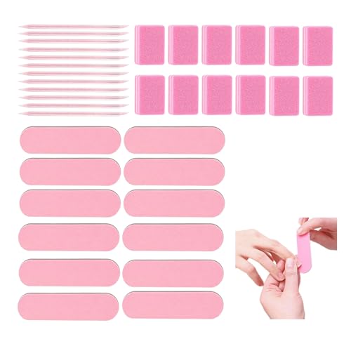 12 Sets Disposable Manicure Kit Individually Wrapped Nail Care Set with Mini Nail Files and Buffers Nail Stick Portable Supplies Set for Nails Salon or Home Use Bulk Nail File for Travel
