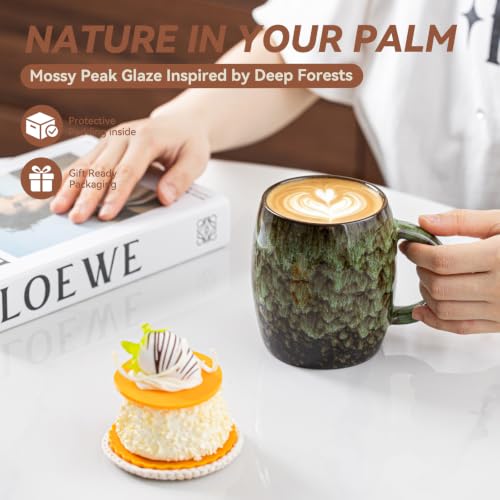 Forest Falls Ceramic Mug, 14oz Reactive Glaze Mug, Gift for Nature Lovers - color: 14OZ - Forest Falls · GROUND
