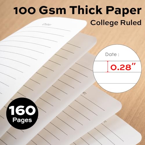 deli Black Lined Spiral Journal Notebook, 160 Pages, A5 (5.5"x8") Hardcover Writing Notebook, College Ruled Spiral Bound Journal for Women & Men - Perfect for Work, School, Office & Note Taking - color: Black