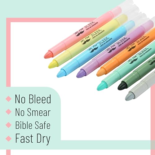 Mr. Pen- No Bleed Gel Highlighters, Assorted Colors, 8 Pack - color: Pastel Colors 1, size: 8 Pack