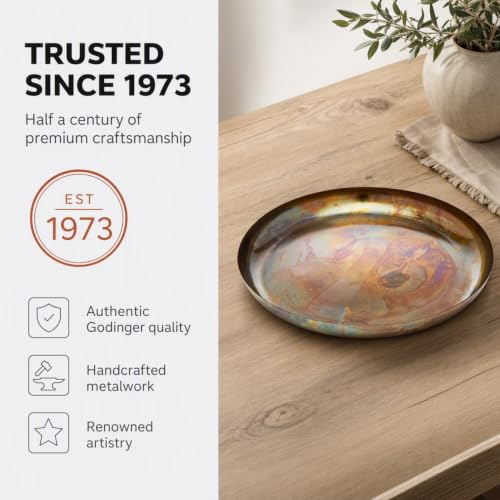 Burnt Copper Plate Platter Centerpiece by Godinger - Round