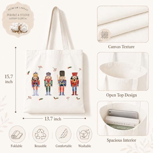 Funny Canvas Tote Bag, Reusable Shoulder Grocery Bag, Holiday Gift Bags for Friends, 13.7x15.7 inch - color: Style 01