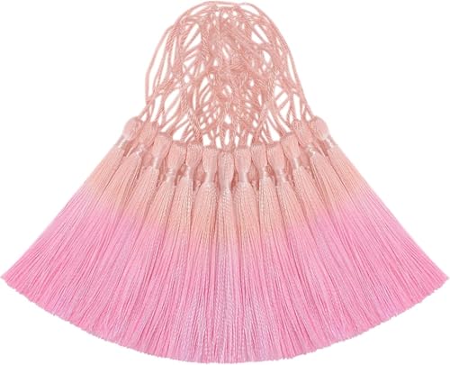 50Pcs 5 Inch Bulk Bookmark Tassel Kit for Graduation, Keychain(Nude Pink) - color: Nude&pink