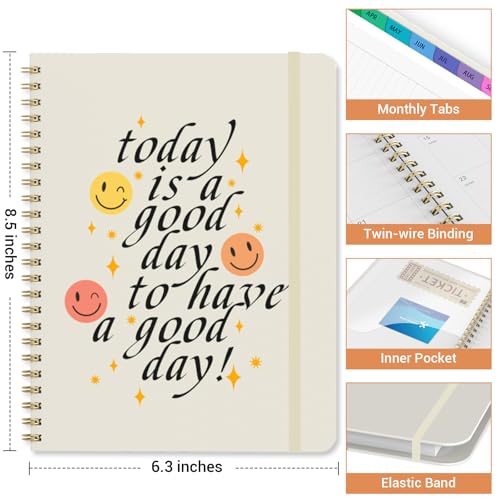 Academic Planner 2026–2027, Weekly & Monthly Calendar Planner, July 2026 – July 2027, Hardcover A5 (6.3" x 8.5") Agenda with Tabs, School Planner for Students & Teachers, Smiley Face - color: Smiley Face, size: A5