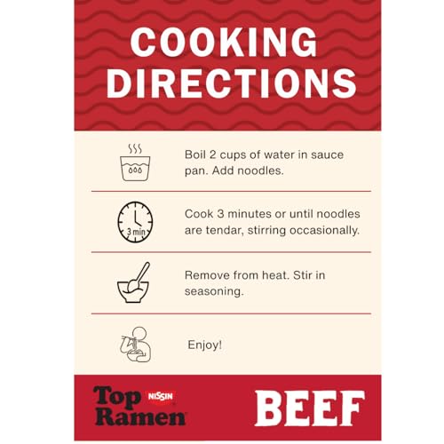 Nissin Top Ramen Noodle Soup, Beef, 3 Ounce (Pack of 24) - size: 3 Ounce (Pack of 24)
