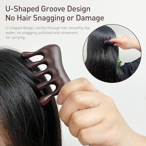 Scalp Massage Comb Hair Growth Stimulating Wooden Scalp Massager Stress Relief Loc Comb Present for Women and Men