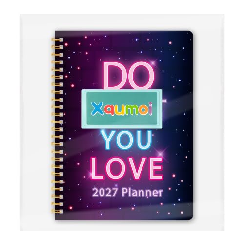 Xqumoi 2027 A5 Planner Neon Sign Light Up Weekly and Monthly Planner Gift - color: Neon Light 2027, size: A5