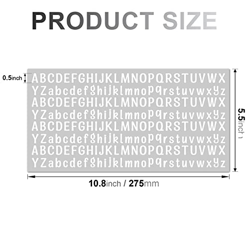 10 Sheet Small Letter Stickers, 1/2 Inch Self Adhesive Alphabet Stickers, Cute Vinyl Letter Stickers for Arts Crafts Outdoor Sign Poster Windows Doors Mailboxes Car Truck - White - color: White (0.5"), size: 0.5 Inch