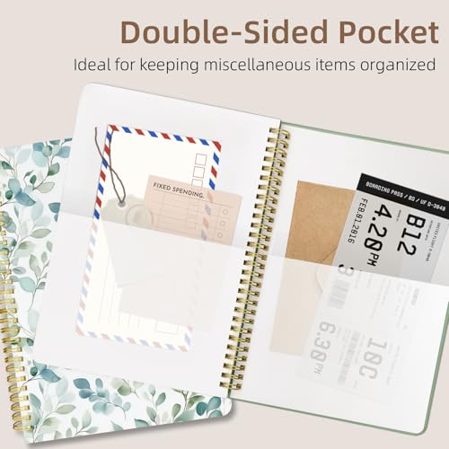 Cute Spiral Notebook Lined Journal B5 Note Book with Pocket, Spring - color: Spring Leaves