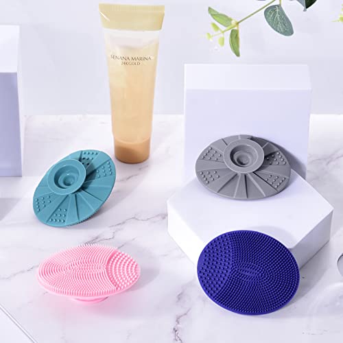 Soft Silicone Facial Cleansing Scrubber Hygienic Face Brush, Pack of 4 - color: 4th-mix Colors (4 Pack)