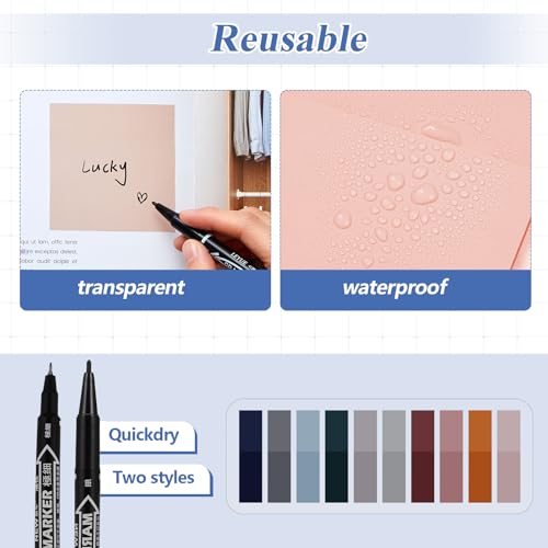 Jutom 39 Pcs Aesthetic Book Annotation Kit,Black,Cute Style - color: Black, style: Cute Style