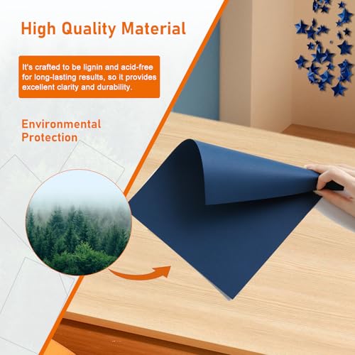 Guakicae 40 Sheets Navy Blue Cardstock 8.5 x 11 Copy Paper 200gsm/75lb - color: Blue, size: 40 Sheets