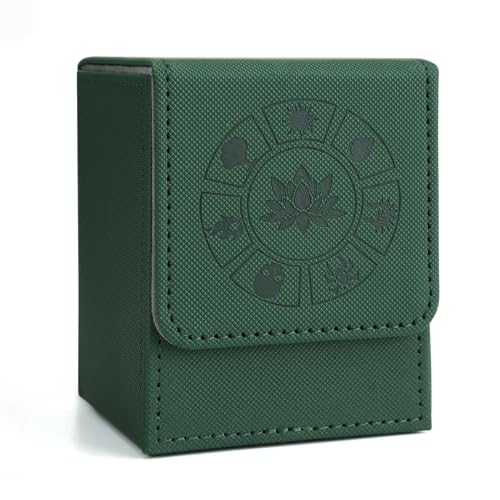 Arkeiliy MTG Deck Box 110+ Storage Sleeved Cards for Magic Commander - color: Green III