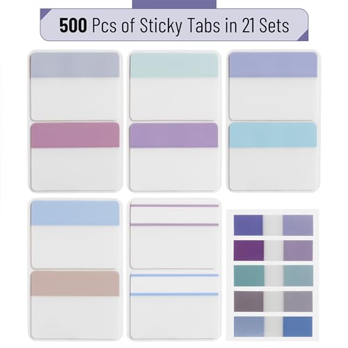 Mr. Pen- Sticky Index Tabs, 500 Pcs, 21 Sets, Morandi - color: Morandi